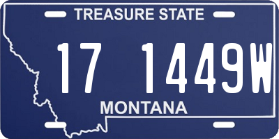 MT license plate 171449W