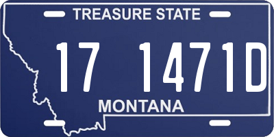 MT license plate 171471D