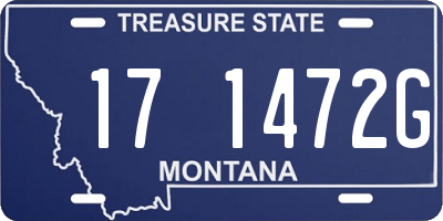 MT license plate 171472G