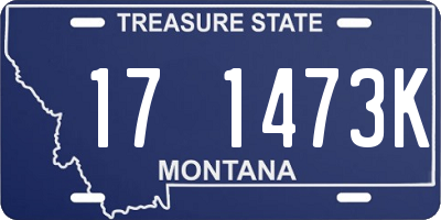 MT license plate 171473K