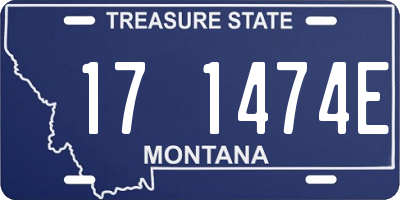 MT license plate 171474E