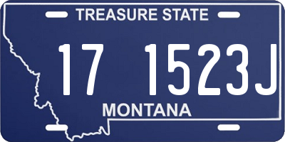 MT license plate 171523J