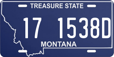 MT license plate 171538D