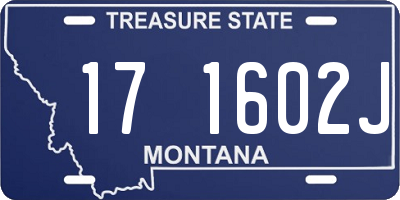 MT license plate 171602J