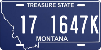 MT license plate 171647K