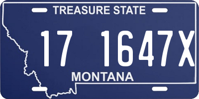 MT license plate 171647X