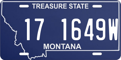 MT license plate 171649W