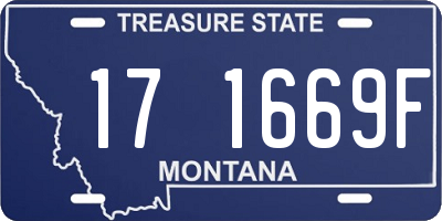 MT license plate 171669F