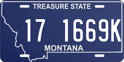 MT license plate 171669K