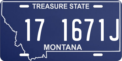 MT license plate 171671J