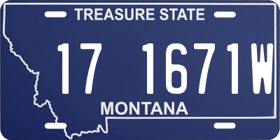 MT license plate 171671W