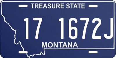 MT license plate 171672J