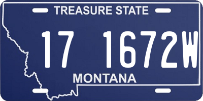 MT license plate 171672W