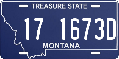 MT license plate 171673D