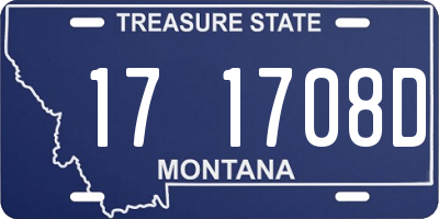 MT license plate 171708D