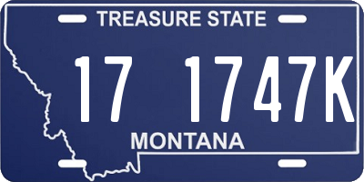 MT license plate 171747K