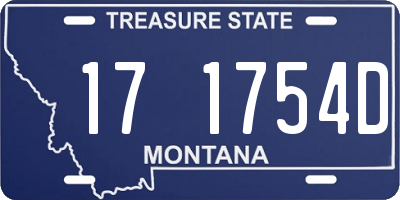 MT license plate 171754D