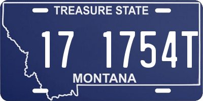 MT license plate 171754T