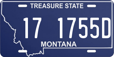 MT license plate 171755D