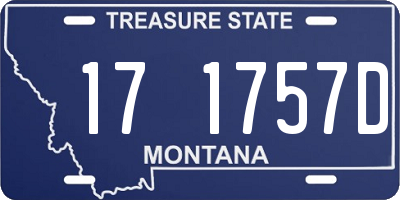 MT license plate 171757D