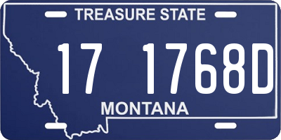 MT license plate 171768D