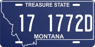 MT license plate 171772D