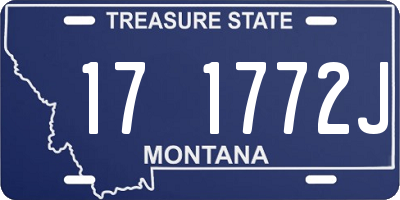 MT license plate 171772J