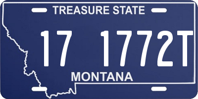 MT license plate 171772T