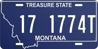 MT license plate 171774T