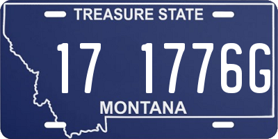 MT license plate 171776G