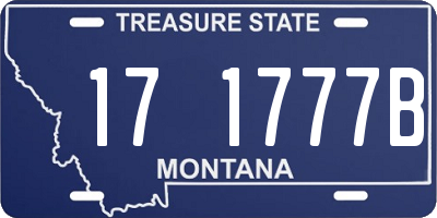 MT license plate 171777B