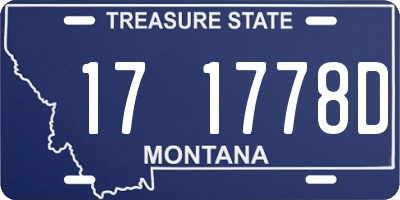 MT license plate 171778D