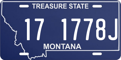 MT license plate 171778J
