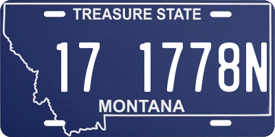 MT license plate 171778N