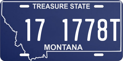 MT license plate 171778T