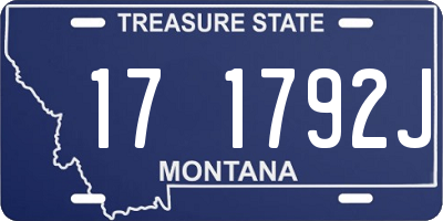 MT license plate 171792J