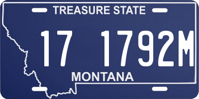 MT license plate 171792M