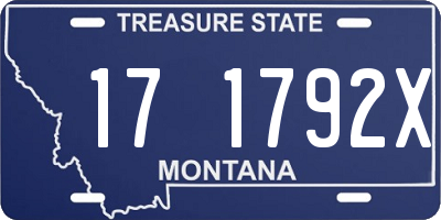 MT license plate 171792X