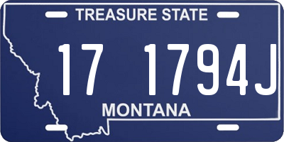 MT license plate 171794J