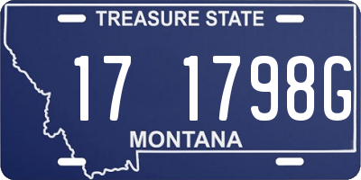 MT license plate 171798G