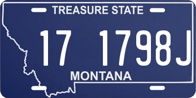 MT license plate 171798J