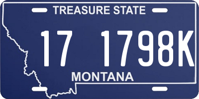 MT license plate 171798K