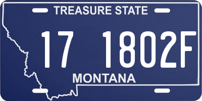 MT license plate 171802F