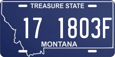 MT license plate 171803F