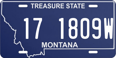 MT license plate 171809W