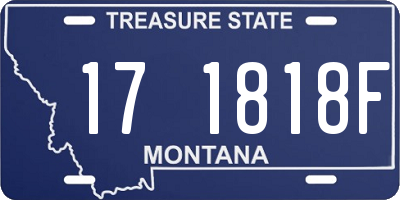 MT license plate 171818F