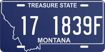 MT license plate 171839F