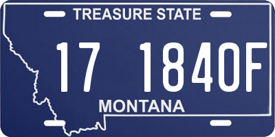 MT license plate 171840F
