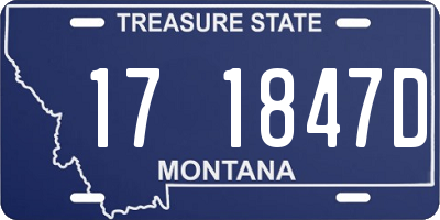 MT license plate 171847D