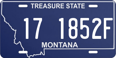 MT license plate 171852F